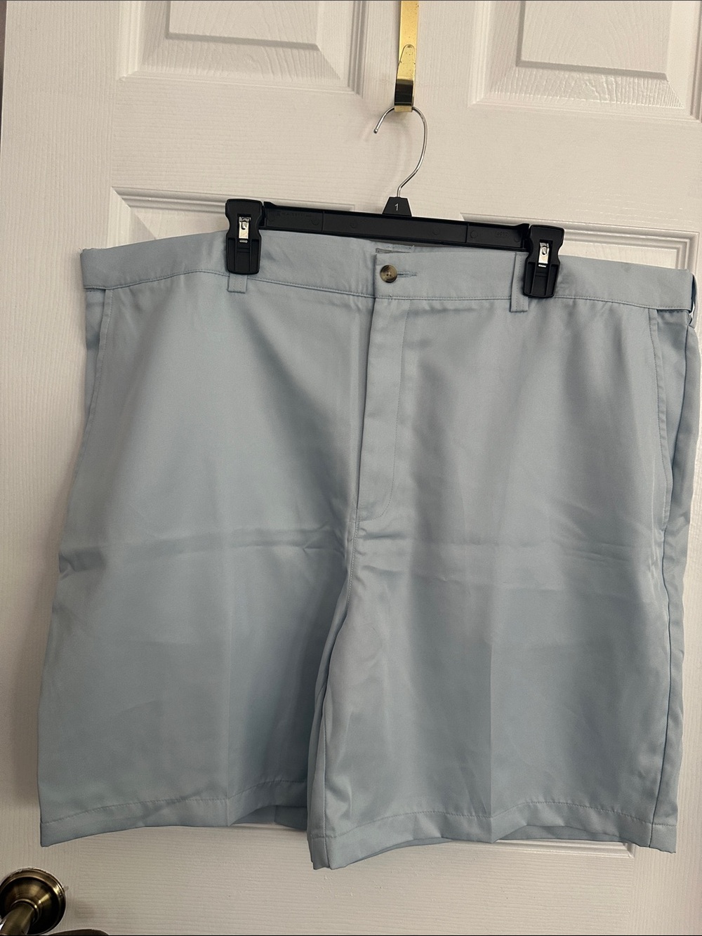 Men's Light Blue Flat Front Casual Shorts